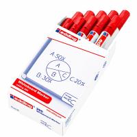 Edding 260 Beyaz Yazı Tahtası Kalemi - Kırmızı (1x10) Paket Satış