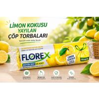 Florex Büzgülü Büyük Boy Limonlu Çöp Poşeti