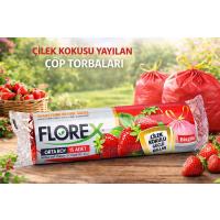 Florex Büzgülü Orta Boy Çilekli Çöp Poşeti