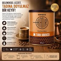 Karaca Hatır Orta Kavrulmuş Türk Kahvesi Teneke Kutu 250 Gr