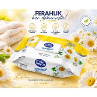 MAVİ BEYAZ Islak Havlu Papatya 90'lı