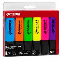 PENMARK  6 RENK NEON FOSFORLU KALEM SETİ PAKETİ