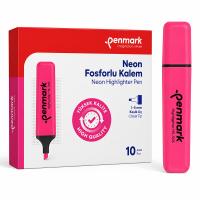 Penmark Neon Fosforlu Kalem 10'lu - Neon pembe 