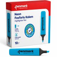 Penmark Neon Fosforlu Kalem 10'lu Mavi