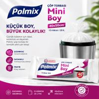 Polmix Mini Boy  40x50 Çöp Poşeti (Paket)