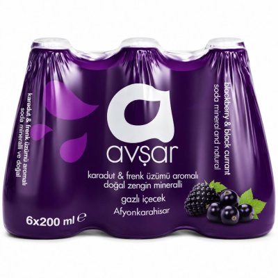 Avşar Karadut  Aromalı Maden Suyu 200 ml x 24 Adet
