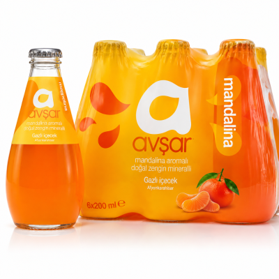 Avşar Mandalina aromalı Maden Suyu 200 ml x 24 Adet