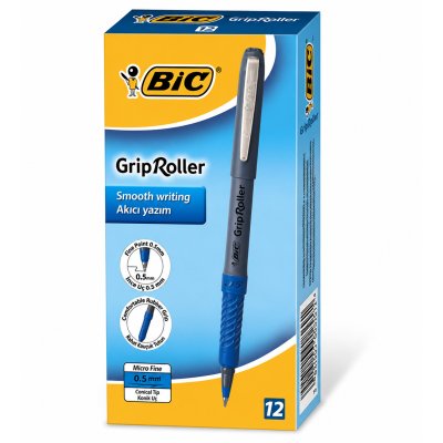 Bic Roller Glide Grip Roller Kalem 0.5 Mm Konik Uç Mavi (12 Li Kutu) 