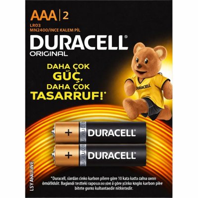 Duracell AAA (Kumanda) 2 li Kalem Pil