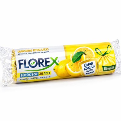 Florex Büzgülü Büyük Boy Limonlu Çöp Poşeti