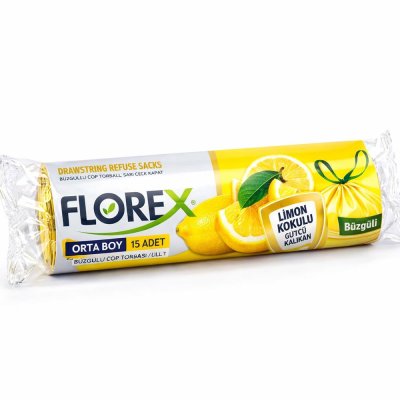 Florex Büzgülü Orta Boy Limonlu Çöp Poşeti