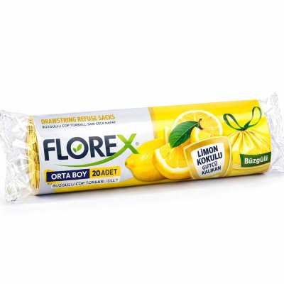 Florex Büzgülü Orta Boy Limonlu Çöp Poşeti