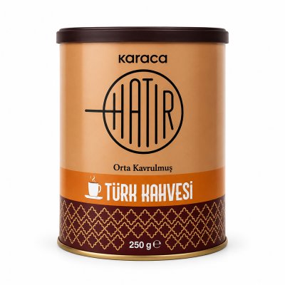 Karaca Hatır Orta Kavrulmuş Türk Kahvesi Teneke Kutu 250 Gr