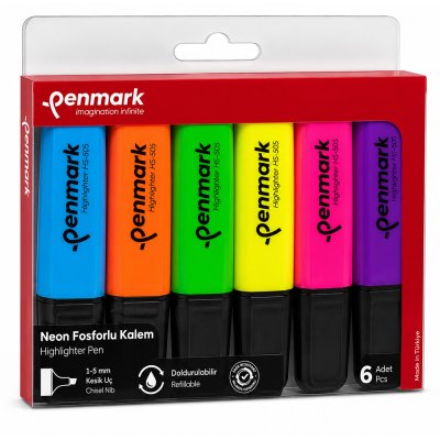 PENMARK  6 RENK NEON FOSFORLU KALEM SETİ PAKETİ