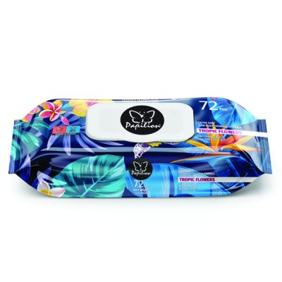 PAPİLİON 72'li Islak Mendil Tropik Çiçekler