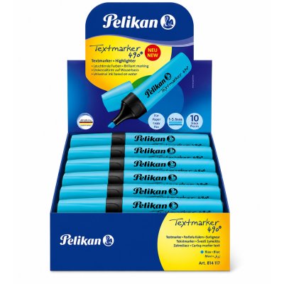 Pelikan 490 Fosforlu Kalem 10'lu Kutu - Mavi