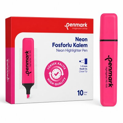 Penmark Neon Fosforlu Kalem 10'lu - Neon pembe 