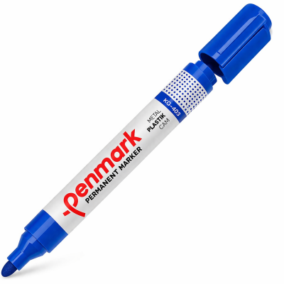 Penmark Permanent Koli Kalemi Mavi Yuvarlak Uç Tekli 